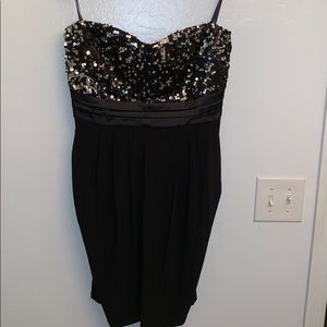 Black and silver mini dress